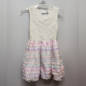 Place Dress Girl's XL‎ 14 Sleeveless Multicolor Casual Stripes B850